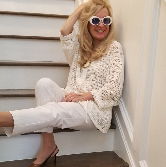 Tapemeasure NY Ex. Cond & Cleaned Fisherman Crochet Coverup Blouse, M, $25 - Picture 5 of 16